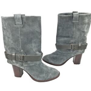 Anthropologie Splendid Delora Gray Suede Mid Calf Boots Size 8.5